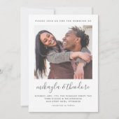 Faire-part de mariage photo botanique de script mo (Devant)