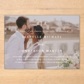 Faire-part de mariage photo calligraphie monogramm (Recto)