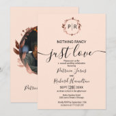 Faire-part de mariage photo calligraphié Monogramm (Devant / Derrière)