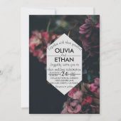 Faire-part de mariage photo chic floral (Devant)