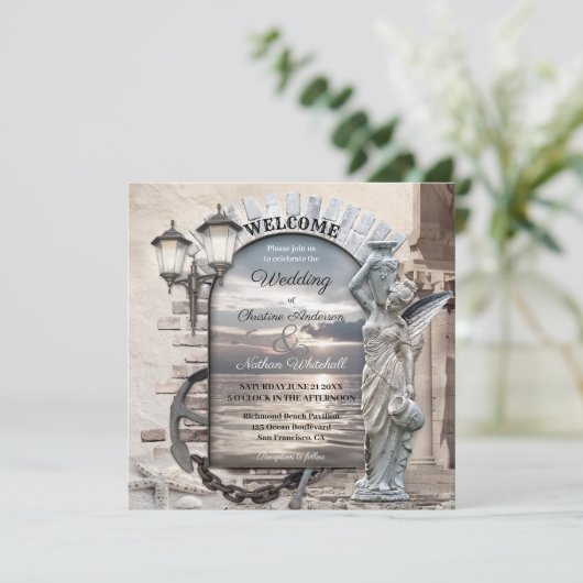 Faire-part de mariage photo classique italien naut (Debout devant)