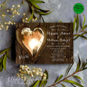 Faire-Part de Mariage Photo Coeur d'Arbre en Bois 