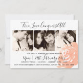 Faire-part de mariage PHOTO COLLAGE Rose de corail (Devant)