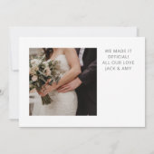 Faire-part de mariage photo confetti argent élégan (Dos)