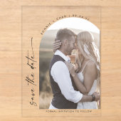 Faire-Part de Mariage Photo d'Arche de Script Mode (Recto)