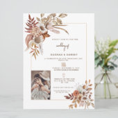 Faire-part de mariage photo d'automne de Boho. (Debout devant)