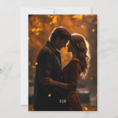 Faire-part de mariage photo de bois automnal, pins (Dos)