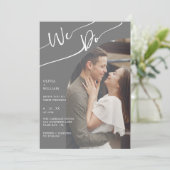 Faire-part de mariage photo de code QR moderne (Debout devant)