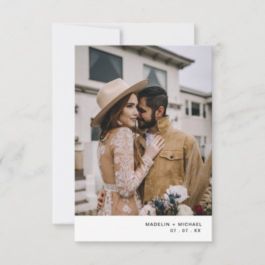 Faire-part de mariage photo de code QR moderne (Devant)