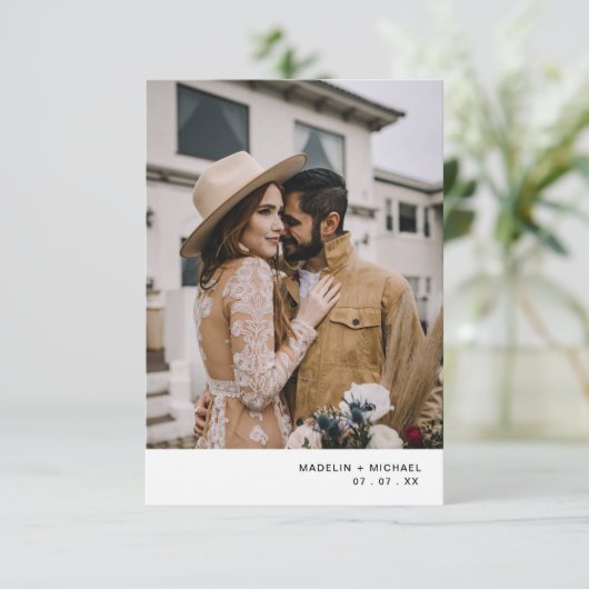 Faire-part de mariage photo de code QR moderne (Debout devant)