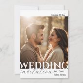 Faire-part de mariage photo de code QR unique simp (Devant)