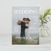 Faire-part de mariage photo de couverture du magaz (Debout devant)