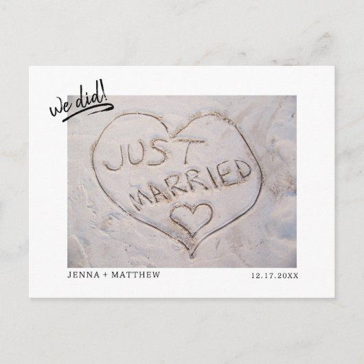 Faire-part de mariage photo de fuite Juste Mariés (Devant)