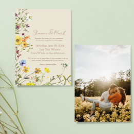 Faire-part de mariage photo de jardin de fleurs sa