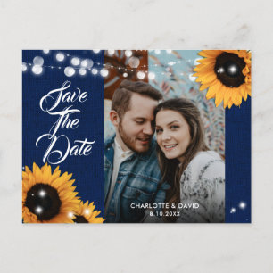 Faire-part de mariage photo de mariage bleu marine