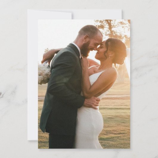 Faire-part de mariage photo de mariage en fuite ré (Dos)