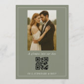 Faire-part de mariage photo de mariage vert olive (Dos)