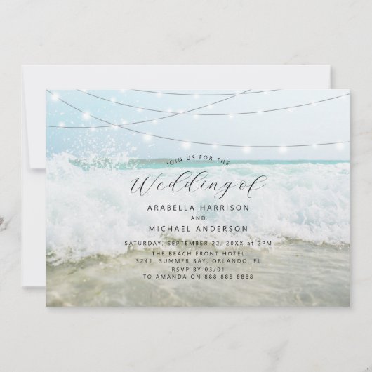 Faire-part de mariage photo de plage (Devant)