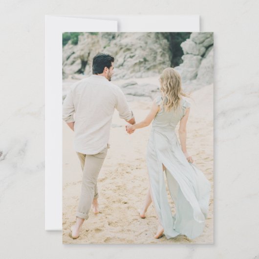 Faire-part de mariage photo de plage Abstraite aqu (Dos)