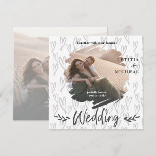 Faire-part de mariage photo de pointe moderne