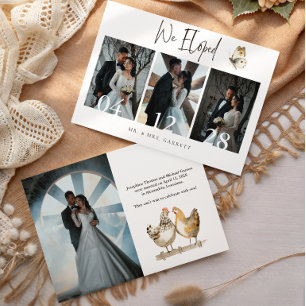 Faire-Part de Mariage Photo de Poule de Ferme Nous