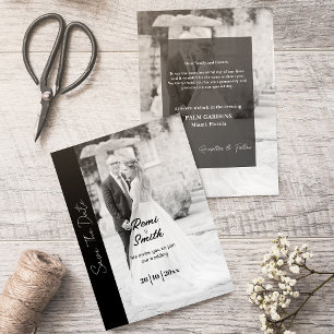 Faire-part de mariage photo de recouvrement noir e
