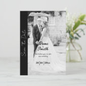 Faire-part de mariage photo de recouvrement noir e (Debout devant)