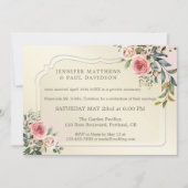 Faire-Part de Mariage Photo de Roses Aquarelles (Devant)