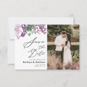 Faire-part de mariage photo de script de aquarelle (Devant)
