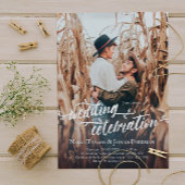 Faire-part de mariage photo de script de brosse de