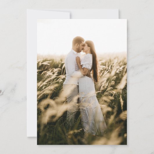 Faire-part de mariage photo de script de brosse mo (Dos)