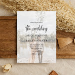 Faire-part de mariage photo de script de brosse mo<br><div class="desc">police de script de brosse moderne décontracté.</div>