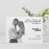 Faire-part de mariage photo de script élégant et m (Debout devant)