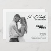 Faire-part de mariage photo de script élégant et m (Devant / Derrière)