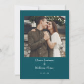 Faire-part de mariage photo de script manuscrit tu (Dos)