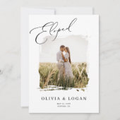 Faire-part de mariage photo de script moderne élan (Devant)
