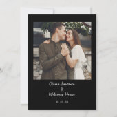 Faire-part de mariage photo de script noir (Dos)