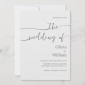Faire-part de mariage photo de script simple (Devant)