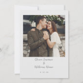 Faire-part de mariage photo de script simple (Dos)
