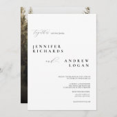 Faire-part de mariage photo de script simple (Devant / Derrière)