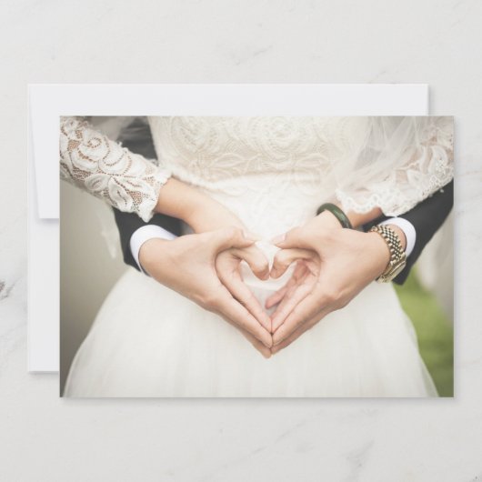 Faire-part de mariage photo de script simple et él (Dos)