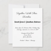 Faire-part de mariage photo de script simple et él (Devant)