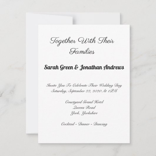 Faire-part de mariage photo de script simple et él (Devant)