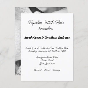 Faire-part de mariage photo de script simple et él