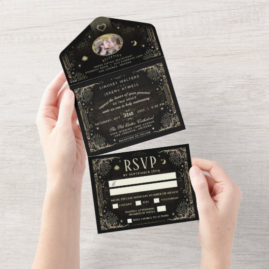 Faire-part de mariage photo de Tarot Halloween MEN (Déchirure)