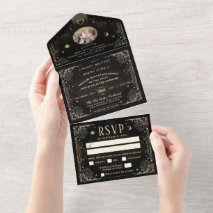 Faire-part de mariage photo de Tarot Halloween MEN