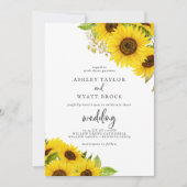 Faire-part de mariage photo de tournesol (Devant)