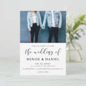 Faire-part de mariage photo design élégant (Debout devant)