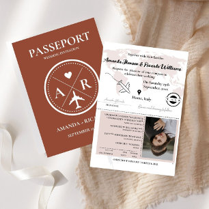 Faire-part de mariage photo du passeport orange br
