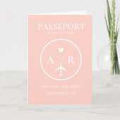Faire-part de mariage photo Dusty Pink Passport (Devant)